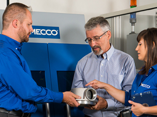 MECCO employees working with customer