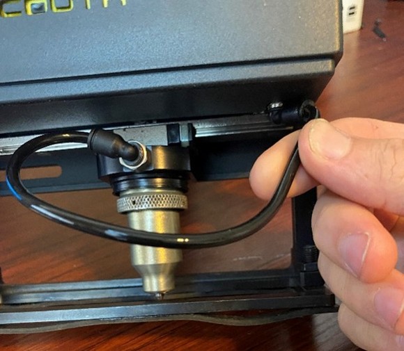 Visually inspect air lines for holes or wear